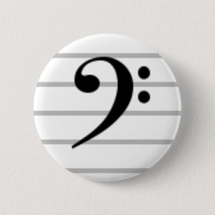 Chapa Redonda De 5 Cm Clef bajo