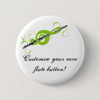 Chapa Redonda De 5 Cm Clef & Flute Treble Personalizado