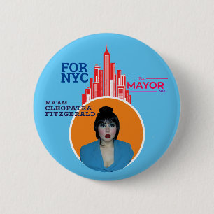 Chapa Redonda De 5 Cm Cleopatra Fitzgerald para alcalde de NYC 2021