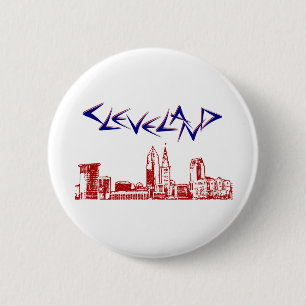 Chapa Redonda De 5 Cm Cleveland Skyline