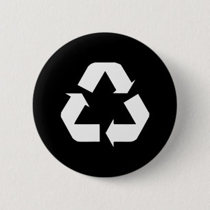 Chapa Redonda De 5 Cm Clic Green-white Recycle Rótulo Design Standard