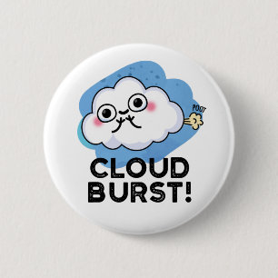 Chapa Redonda De 5 Cm Cloud Burst Funny Cloud Fart Pun