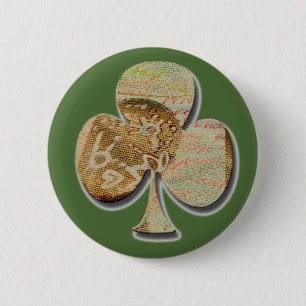 Chapa Redonda De 5 Cm Clover de lienzo
