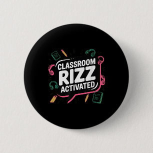 Chapa Redonda De 5 Cm Clroom Rizz Activado, Gen Z Alpha, De Vuelta a la