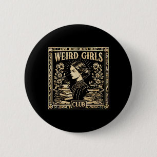 Chapa Redonda De 5 Cm Club de Chicas Raras Arte Gótico Feminista Vintage