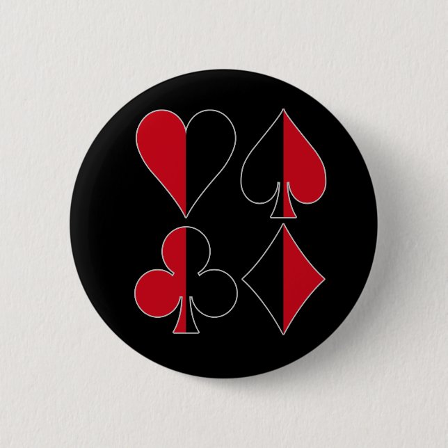 Chapa Redonda De 5 Cm Club de Diamantes Heart Spade (Anverso)