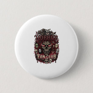 Chapa Redonda De 5 Cm Club de Fans de Terror Calavera Cara Demonio Hallo