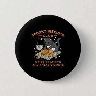 Chapa Redonda De 5 Cm Club de Galletas Espeluznantes Gato Negro Calabaza