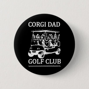 Chapa Redonda De 5 Cm Club de Golf Retro Corgi Dad Cute Dote Swating Gol