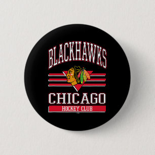 Chapa Redonda De 5 Cm Club de Hockey Chicago Blackhawks Negro Oficialmen