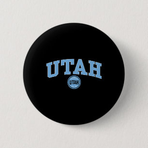 Chapa Redonda De 5 Cm Club de Hockey de Utah Arco Sobre Gris Nhl Licenci