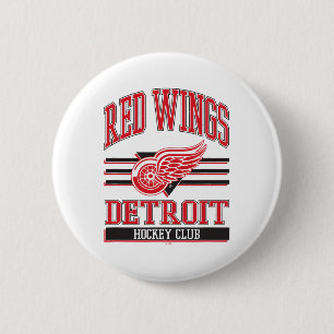 Chapa Redonda De 5 Cm Club de Hockey Detroit Red Wings Gris Licencia Ofi