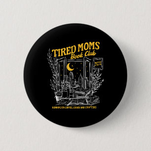 Chapa Redonda De 5 Cm Club de libros Moms Retro Cansado Bookish Booktrov