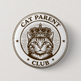 Chapa Redonda De 5 Cm Club de Padres de Gatos – Para Humanos Propietario