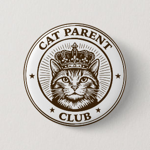 Chapa Redonda De 5 Cm Club de Padres de Gatos – Para Humanos Propietario