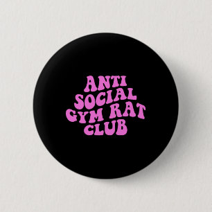 Chapa Redonda De 5 Cm Club de Rata de Gimnasio Antisocial Divertido Cult