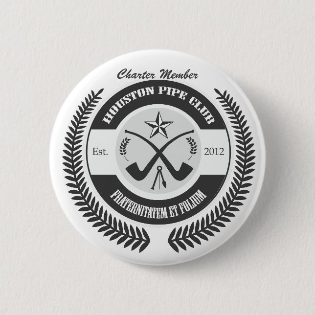 Chapa Redonda De 5 Cm Club del tubo de Houston (Anverso)