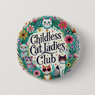 Chapa Redonda De 5 Cm Club Infantil Cat Ladies