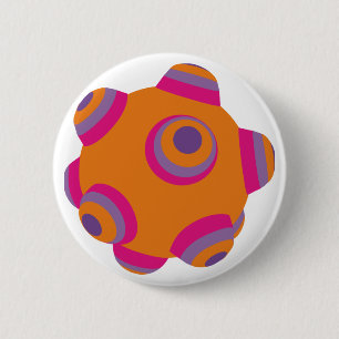 Chapa Redonda De 5 Cm ClumpBubble - naranja
