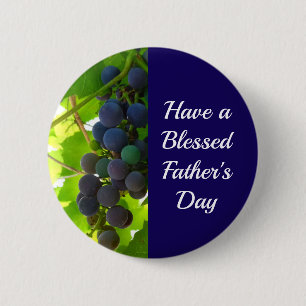 Chapa Redonda De 5 Cm Clúster azul de uva morada del Día del Padre Bendi