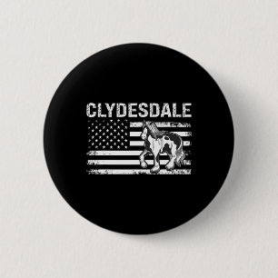 Chapa Redonda De 5 Cm Clydesdale Ee.Uu. Bandera Hípica Ecuestre Hembra M