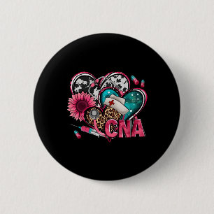 Chapa Redonda De 5 Cm Cna Heart Pink Sunflower Sensibilización sobre el