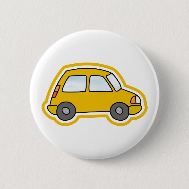 Chapa Redonda De 5 Cm Coche amarillo (Anverso)