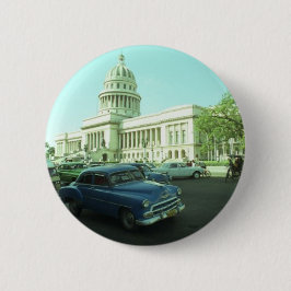 Chapa Redonda De 5 Cm Coche clásico La Habana Cuba