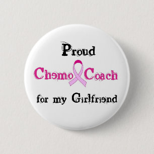 Chapa Redonda De 5 Cm Coche de Chemo - cáncer de pecho rosado de la