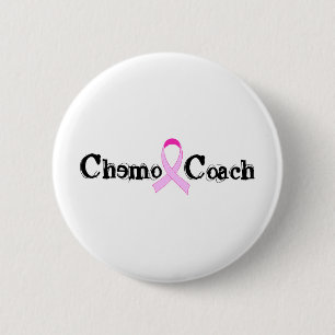 Chapa Redonda De 5 Cm Coche de Chemo - cáncer de pecho rosado de la