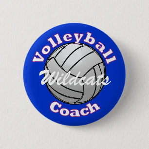 Chapa Redonda De 5 Cm Coche del voleibol en azul