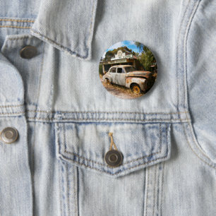 Chapa Redonda De 5 Cm Coche Vintage Y Garaje, Insignia redonda de 6 cm
