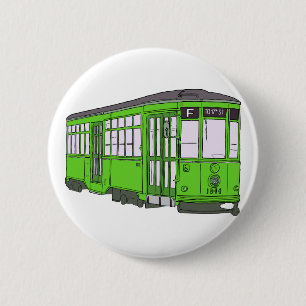 Chapa Redonda De 5 Cm Coches de Trolleycar de la tranvía del tranvía d