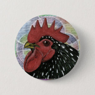 Chapa Redonda De 5 Cm Cochin: Decorativa cabeza de gallo