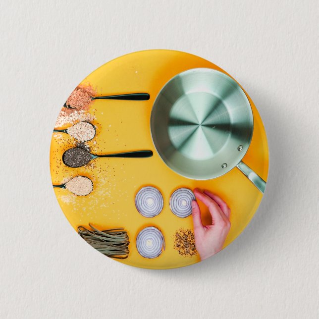 Chapa Redonda De 5 Cm Cocinando el Pan de Chef (Anverso)