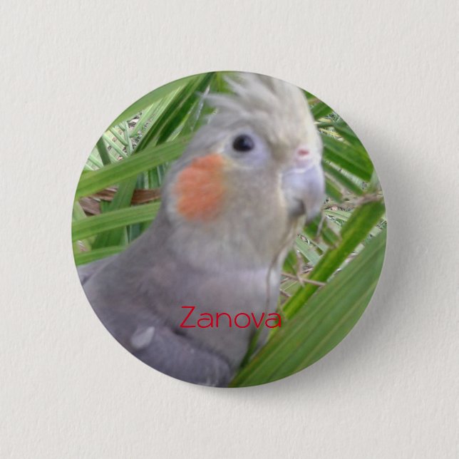Chapa Redonda De 5 Cm Cockatiel (Anverso)