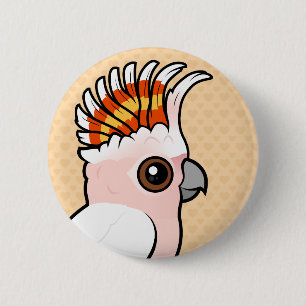 Chapa Redonda De 5 Cm Cockatoo rosado de Birdorable