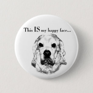 Chapa Redonda De 5 Cm Cocker Spaniel Happy Face