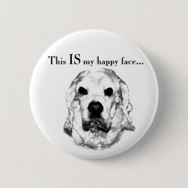 Chapa Redonda De 5 Cm Cocker Spaniel Happy Face (Anverso)