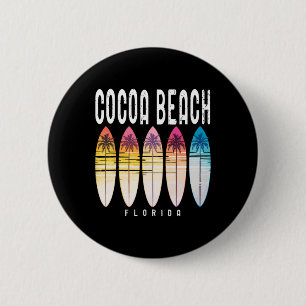Chapa Redonda De 5 Cm Cocoa Beach Florida Tabla de Surf Mujeres Hombres