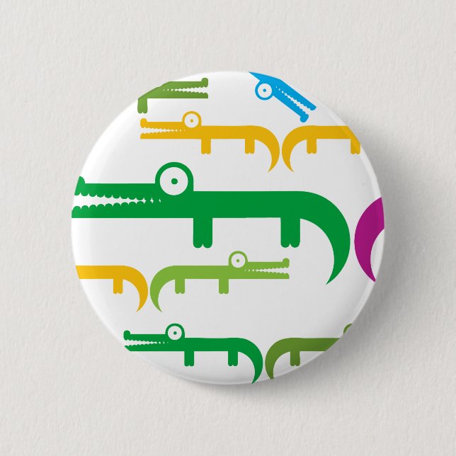 Chapa Redonda De 5 Cm Cocodrilo (Anverso)