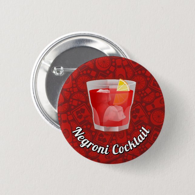 Chapa Redonda De 5 Cm Cóctel Negroni (Anverso y reverso)
