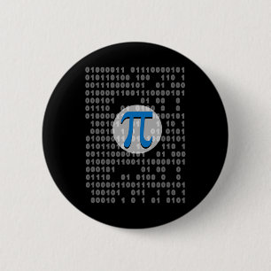 Chapa Redonda De 5 Cm Código Binario De Pi Day Ascii Código 3.14 Símbolo