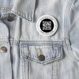 Chapa Redonda De 5 Cm Código QR con nombre de empresa editable texto cir
