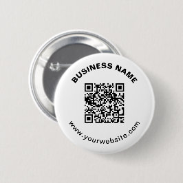 Chapa Redonda De 5 Cm Código QR con nombre de empresa texto circular en 