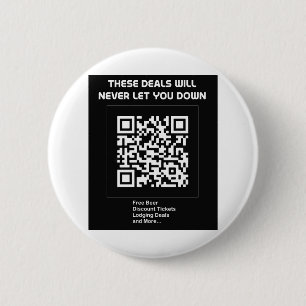 Chapa Redonda De 5 Cm Código QR de rickroll