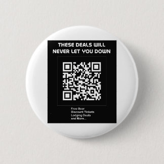 Chapa Redonda De 5 Cm Código QR de rickroll