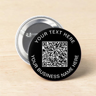 Chapa Redonda De 5 Cm Código QR Negro promocional