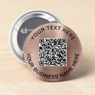 Chapa Redonda De 5 Cm Código QR oro Rosa promocional