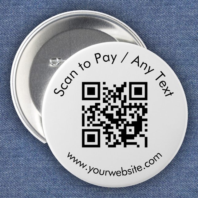 Chapa Redonda De 5 Cm Código QR personalizado / Blanco de texto (Subido por el creador)